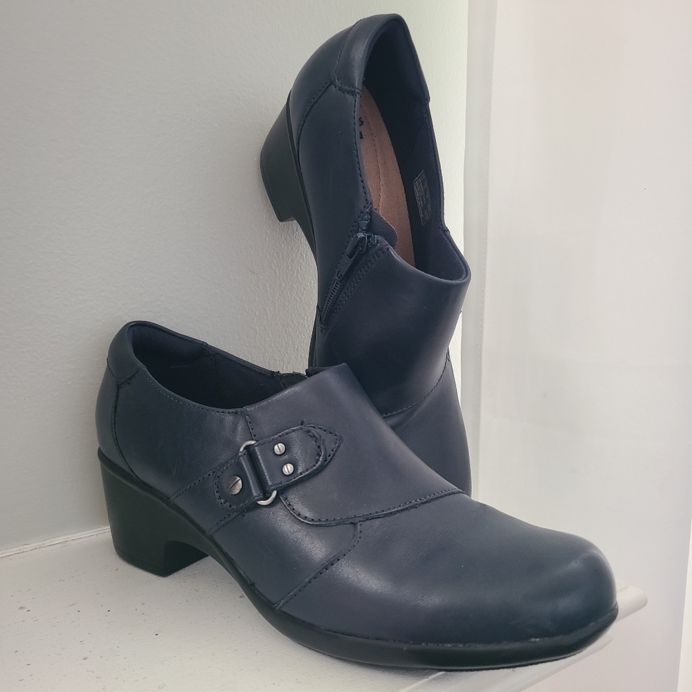 Clarks Genette Harper Dark Nacy Clogs Womens Size 9